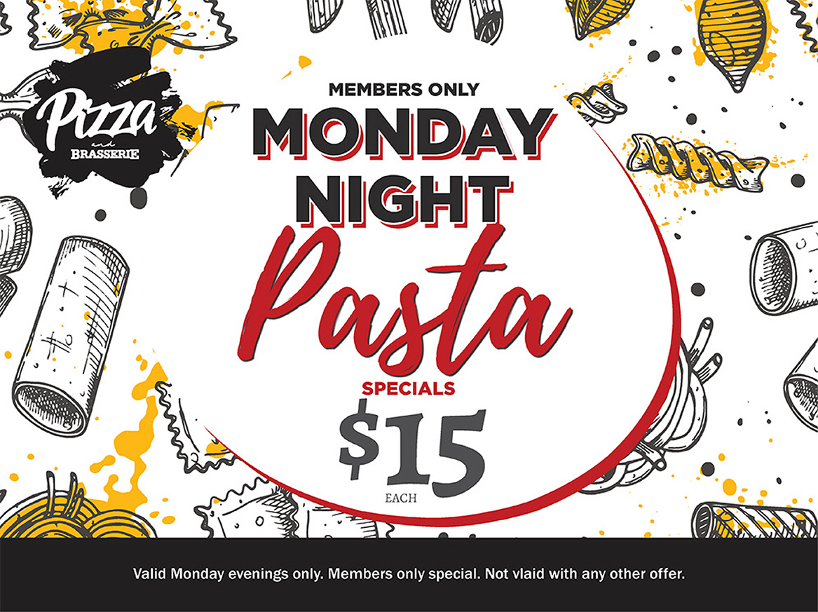 Monday Night $15 Pasta Specials